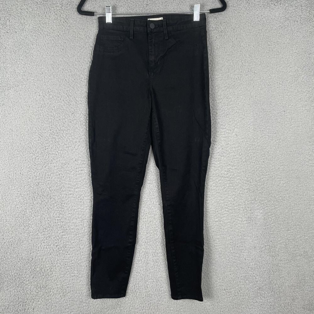 L'Agence Jeans Womens 25 Black Margot High Rise Skinny Modal Stretch Pants USA